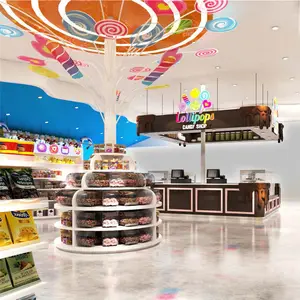 Kiosk Store Modern Style Candy Store Displays Interior Layout Design Candy Shop Decorations Furniture Candy Kiosks Design