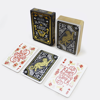 Cartes à jouer personnalisées Cool Tiger Gold Foil Noir Design original Cartes à jouer en papier Deck Biens de loisirs
