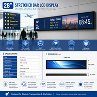 Écran LCD Barre Allongée Haute Luminosité pour Affichage Numérique Publicitaire – Lecteur d'Information pour Bords d'Étagères en Magasin de Détail