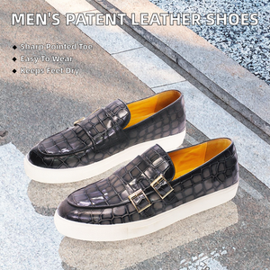 Nouvelles Chaussures Habillées Décontractées pour Hommes en Cuir Verni, Plates, Imperméables, Légères, à Bout Pointu, à Enfiler, Idéales pour l'Automne/Printemps - Product Image 2