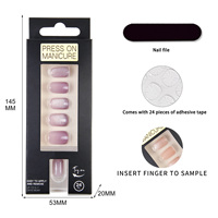 Faux ongles oeil de chat presse sur les ongles nouveau Style tête carrée courte 24 pièces avec boîtes d'emballage ongles réutilisables faux en gros