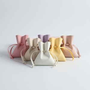 Promotion Cute Microfiber Velvet Suede Jewelry <b>Pouch</b> <b>Drawstring</b> Bag for Gemstone Earrings Necklace Bracelet Packaging Small Gift - Product Image 1