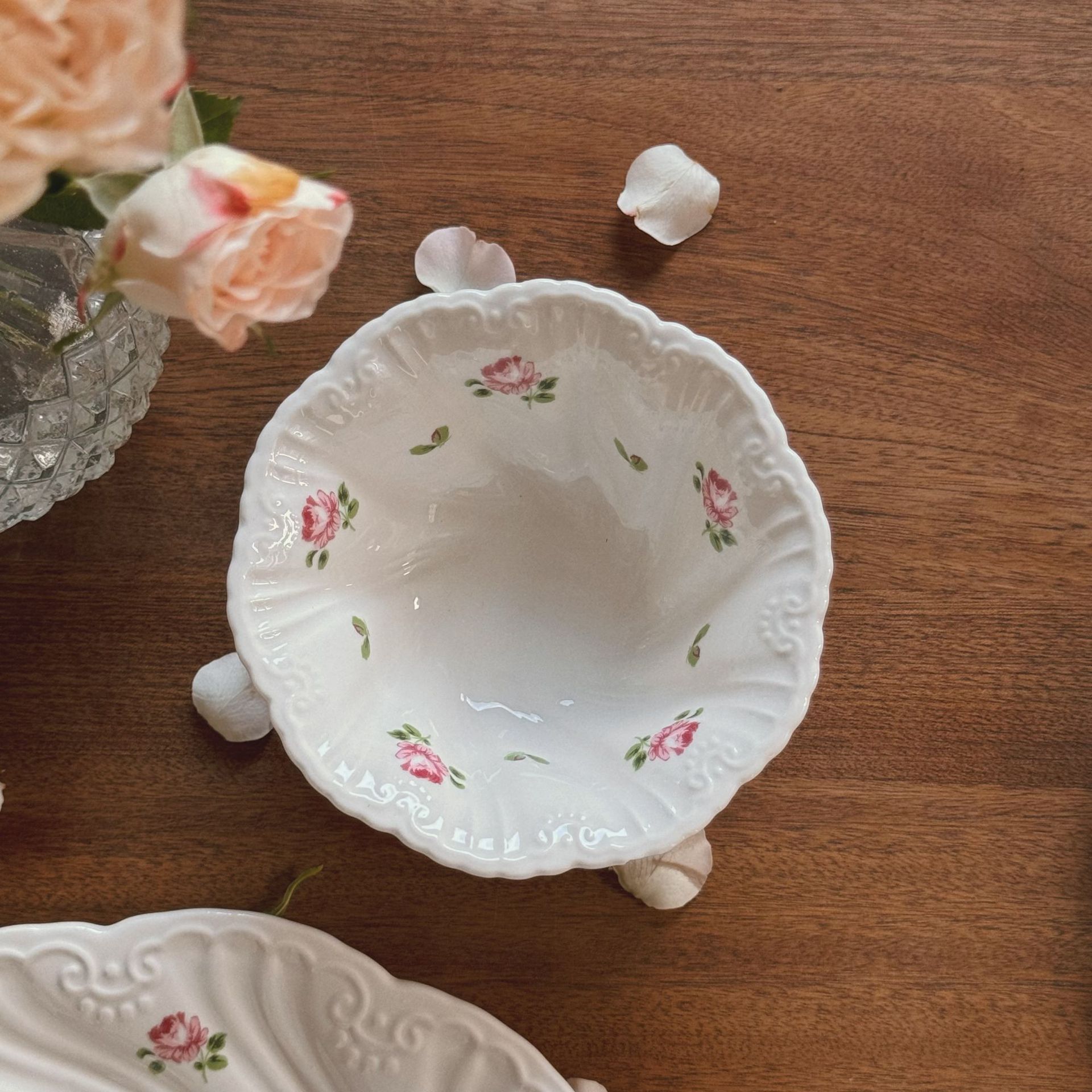 Bol à rose rétro français 12.5*6