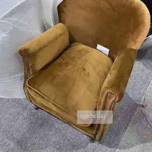 Fauteuil latéral en velours, confortable, moderne, avec tissu en bois, pour les loisirs, salon, club, - Product Image 3
