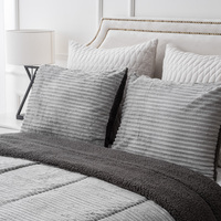 Parure de lit imprimée velours, grande taille, Queen, King Size, alternatif, rayé, flanelle, peluche, couette Double face,