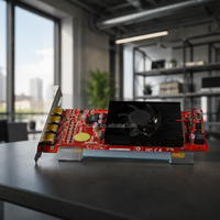 Carte graphique multi-écrans HD6570 1G DDR3 ATI 4 ports DP PCI Express avec ventilateur pour ordinateur de bureau