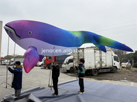 Costume de baleine gonflable coloré sur le thème marin Jenor avec lumière LED pour la publicité d'événements