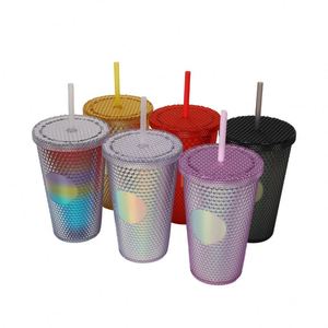 Sinh thái thân thiện sản phẩm 2024 16oz màu xách tay đôi tường nhựa Tumblers với ống hút - Product Image 2