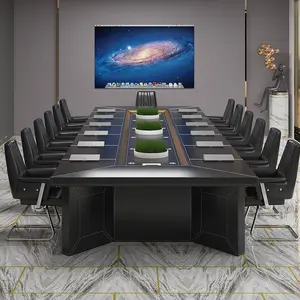 豪華な20人の会議テーブル会議革素材のモダンなオフィス会議テーブル