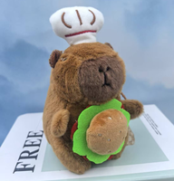 Porte-clés Capybara en peluche mignon de 12 cm avec chapeau de chef, pendentif Biscuit de Boulanger, direct usine, prix de gros pour jeux d'arcade