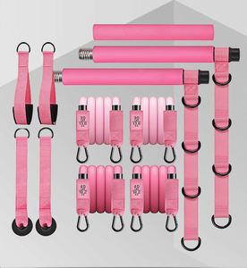 <span class=keywords><strong>Kit</strong></span> de barre de Pilates de sport rose pour femmes avec 4 <span class=keywords><strong>bandes</strong></span> de résistance Equipement de Pilates portable pour la <span class=keywords><strong>musculation</strong></span> à domicile - Product Image 3