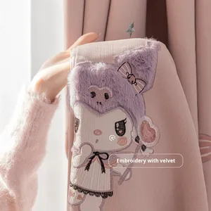 Nuove <span class=keywords><strong>tende</strong></span> oscuranti rosa simpatico cartone animato con ricamato Kuromi <span class=keywords><strong>cameretta</strong></span> per bambini mantovane trasparenti - Product Image 4