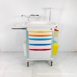 Chariot d'hôpital en ABS, 890x520x824mm, avec tiroirs et bac pour usage médical - Product Image 5