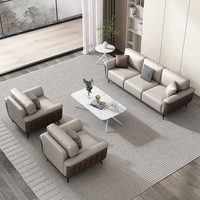 Canapés modulaires en cuir de style simple, ensemble de luxe moderne pour bureau à domicile, appartement, hôtel