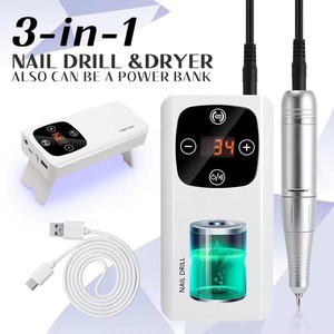 45000RPM <b>Nail</b> Drill Machine 3-in-1 Portable <b>Nail</b> Dryer With 9 LEDs Professional Electric <b>Nail</b> Lathe With UV Light Manicure Tools - Product Image 6