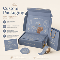Caja de Envío Personalizada con Impresión Interior y Exterior, Juego de Cajas de Embalaje Azules para Pequeñas Empresas, Juego de Cajas de Envío para Marca Propia