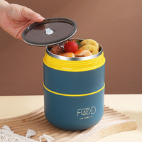 Boîte à bento en acier inoxydable à double couche, motif panda mignon, anti-fuite, avec couvercle en plastique, écologique, pour nouveau-nés et enfants, YJ31-6