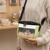 Sac de transport rembourré et imperméable pour animaux de compagnie avec dessus en maille respirante, pochette de transport transparente pour petits rongeurs