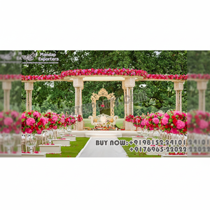 Decoración de Mandap para Bodas Maharani, Decoración de Mandap para Bodas con Temática de Jardín, Decoración de Mandap para Bodas al Aire Libre, Mandap Triple Vidhi para Bodas - Product Image 1