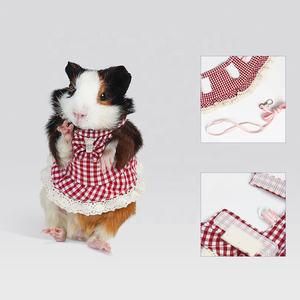 工場直販かわいいフェレットハニークォールハムスターリス屋外ハーネスペット牽引ロープリスチェック柄服 - Product Image 4