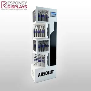 Cổ điển sàn gỗ đứng rượu Rack hiển thị với năm tầng lưu trữ cho chai rượu Whisky Vodka trong cửa hàng bán lẻ rượu - Product Image 5