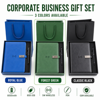 Coffret Cadeau d'Entreprise de Luxe A5 en Cuir PU Gravé, Rechargeable, avec Bloc-Notes à Chargement Sans Fil et Stylo – Vente en Gros pour Étudiants et Enseignants