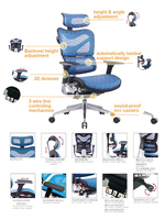 Chaise de bureau ergonomique réglable en hauteur, pour les douleurs du dos, forme en X, support lombaire, pour le gestion