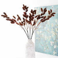 Nouveautés : Branche de pin artificielle réaliste de 89 cm, longue, marron, en plastique, style moderne, tige d'arbre faite à la main pour mariage, Noël, décoration intérieure