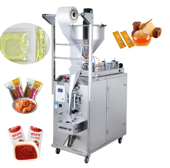 Small Sachet Packet Filling Sealing Automatic Liquid Sauce Oil Milk Juice Water Packing Machine