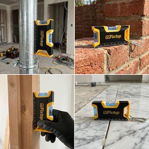 Nivel de burbuja magnético de bolsillo GSFixtop de 4-8 pulgadas, aleación de aluminio, doble escala 1.0mm/m para herramientas de bricolaje y uso doméstico OEM - Product Image 5