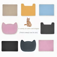 Tapis de litière pour chat en silicone personnalisé tapis carré solide moderne pour animaux de compagnie avec déchets anti-rayures pliable pour application pour chiens