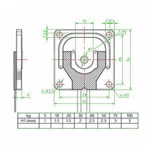 MLC928DA-HB Sensore di <span class=keywords><strong>Peso</strong></span> a Mezza Ponte Miniaturizzato per Bilancia Corporea, Bilancia da Bagno, Bilancia per Grasso Corporeo, Cella di Carico 75kg - Product Image 5