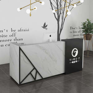 Modern Hotel & Hospital Reception <b>Desk</b> Solid Wood Customizable Colors <b>Adjustable</b> Height Commercial Furniture for Gym and Salon - Product Image 1