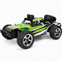 Voiture télécommandée RC Desert Buggy verte avec pneus tout-terrain surdimensionnés, cage de sécurité, fonction 'Suivez-moi' 50m, prête à l'emploi, modèle intérieur/extérieur, pour les 5-14 ans, en métal, échelle 1:12