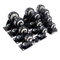 Roue pivotante en acier PVC avec frein, 4 pouces, double roue, usage léger, haute résistance à l'usure, double roulement à billes, charge 80-130 kg