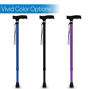 Bastón de Caminar Plegable de 3 Secciones de Fibra de Carbono y EVA, Ligero, Ajustable, con Mango Ergonómico de Aluminio y Correa para la Muñeca - Product Image 2