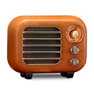 Radio <span class=keywords><strong>FM</strong></span> rétro en bois OEM d'usine avec haut-parleur, lecteur MP3 BT AUX USB, mini radio portable vintage, décoration d'intérieur, cadeau, rechargeable - Product Image 4