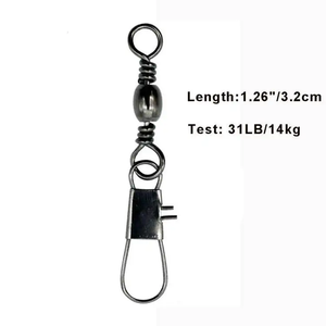 Eslabones giratorios de latón niquelado para pesca con mosquetón de seguridad, prueba de 4KG-90kg, tamaños 14-4/0 - Product Image 5