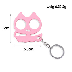 Tốt nhất bán đa chức năng mini Kim Loại Keychain Nụ cười Mèo Tai an toàn mở chai cờ lê phá vỡ cửa sổ Keyring công cụ - Product Image 3