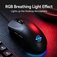 Mouse Gaming Wooking GM Dual Mode Wireless Optical Silent Ergonomic Ringan dengan Lampu RGB, DPI Dapat Diatur, 2.4G, Stok Tersedia