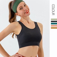 Soutien-gorge de sport à haute intensité pour femmes en gros Yoga course Fitness hauts antichoc dos croisé haut soutien tissu tricoté