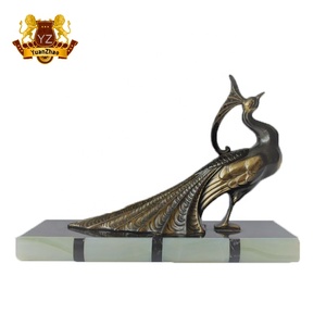 Outdoor Ornaments Life Size Brass <strong>Peacock</strong> Statue Antique <strong>Bronze</strong> <strong>Peacock</strong> for Sale - Product Image 2
