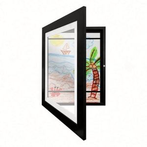 Kids Artwork Rustic Style Picture <b>Frame</b> with Embossing Printing Changeable in Black Wood A4/A3/<b>A2</b>/9X12" <b>Sizes</b> - Product Image 4