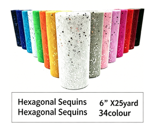 Rouleau de <span class=keywords><strong>tulle</strong></span> à paillettes personnalisé en polyester 100% haute densité - Product Image 2