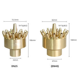 1 \ "1-1/2 \" Kuningan 3 lapis air mancur bunga kepala mulut pipa produk taman batu - Product Image 5
