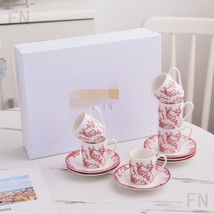 Bestselling D Series Bone China Condensed 6 <b>Cup</b> 6 Saucer Family Afternoon Tea <b>Set</b> Turkiye Coffee <b>Set</b> - Product Image 2