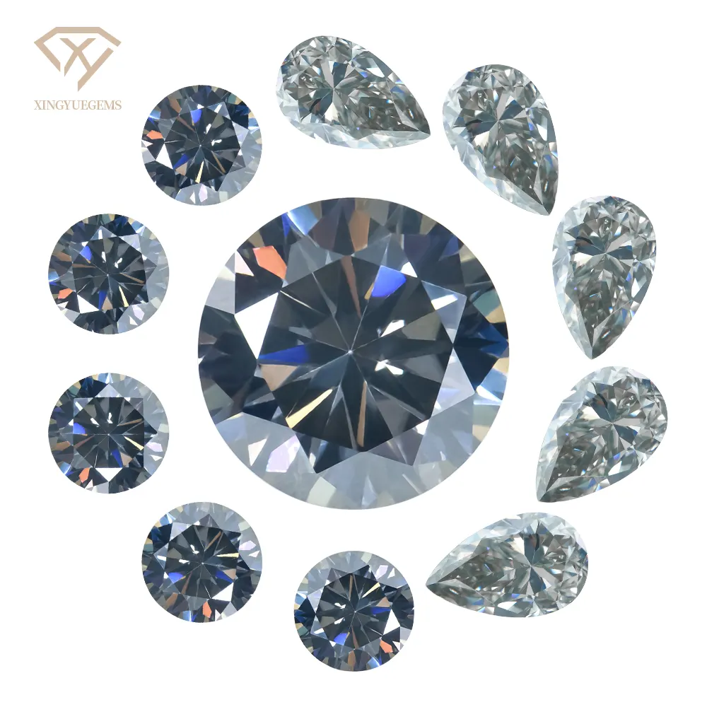 Bán buôn tốt nhất đá quý 3-14 Mét Pear Vòng GRA vvs Brilliant Loose Stones Dark màu xám mossanite moissanite kim cương với giấy chứng nhận