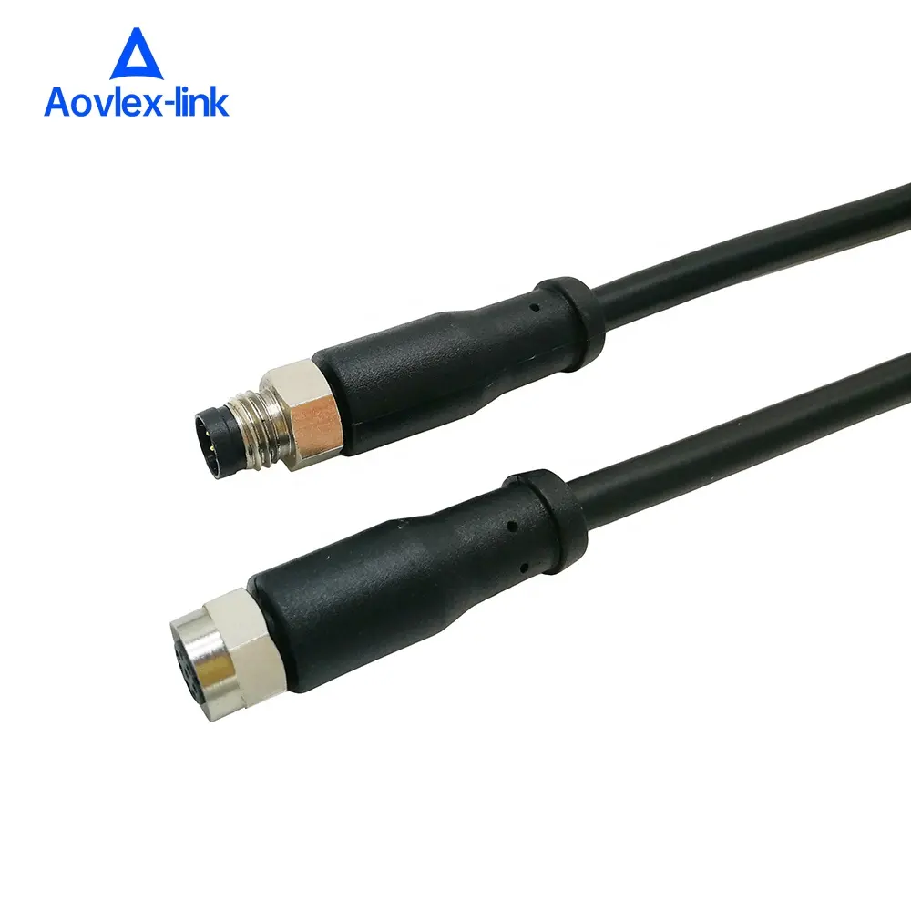 M8 Electrical Connector M8 Circular Connector 4pin Male To Female Cable M8 Electrical Wire Connector Sensor Cable For Logistics Robot