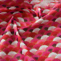 Tissu en bambou fabriqué à la main avec tissu de bronzage fleur et grue 100% coton tissu imprimé bricolage