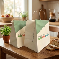 Sacs à emporter en papier kraft brun avec logo personnalisé, poignée en corde, fond large, écologiques, recyclables, gaufrage, 120 g/m², fabrication OEM